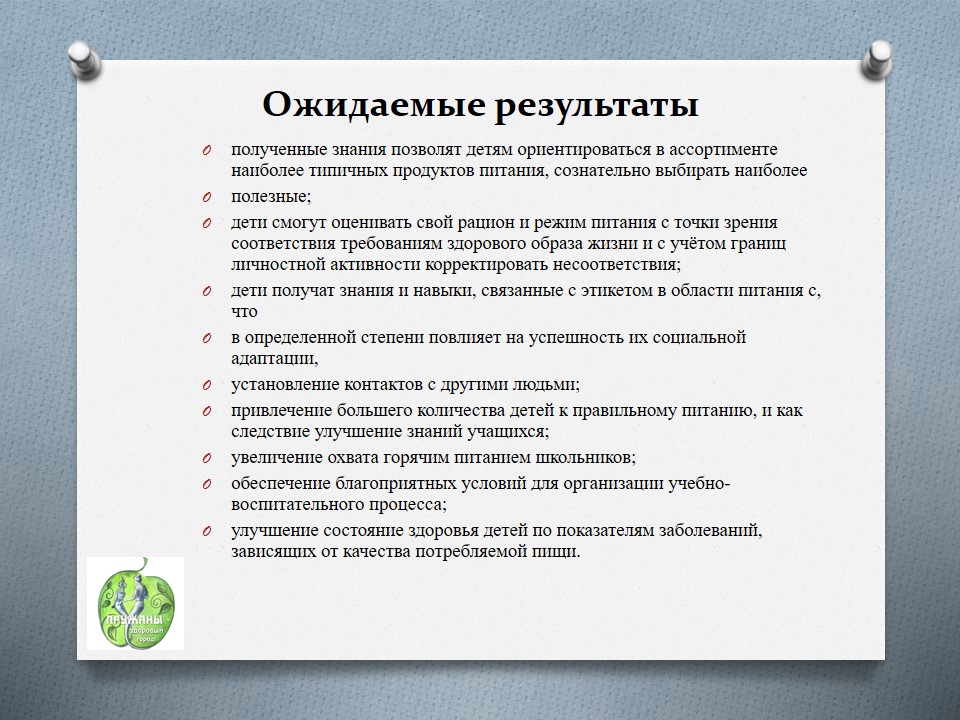 Проект «Здоровое питание с детства — благополучие в будущем» ГУО «Средняя школа №4»