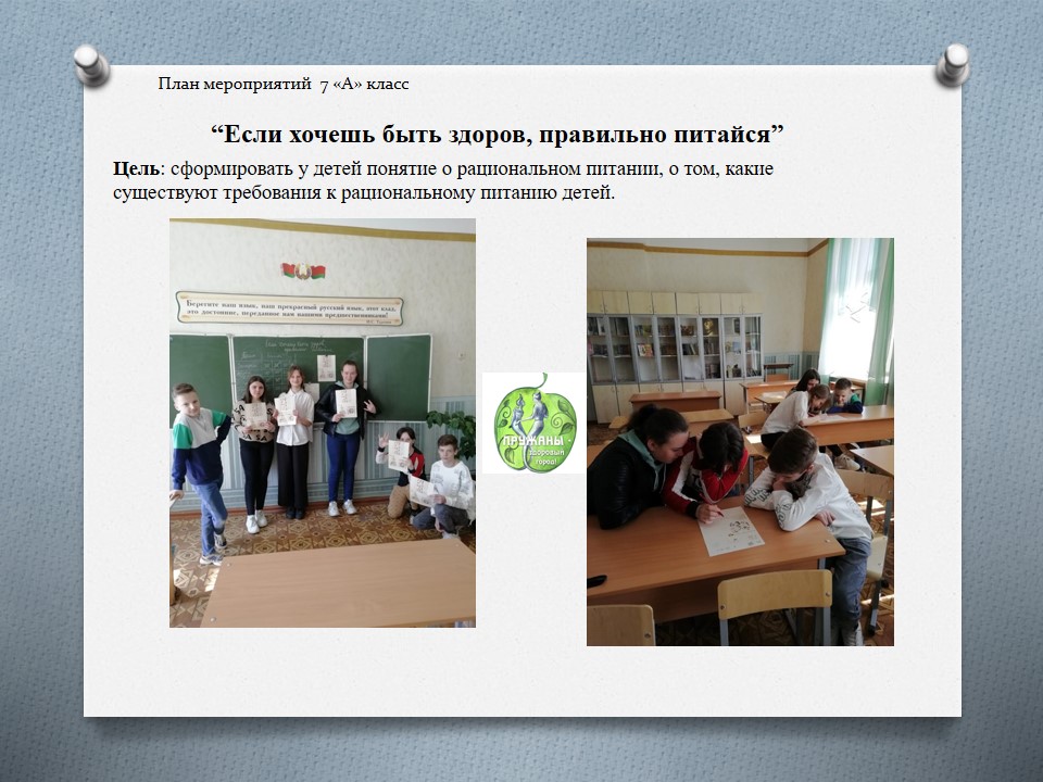 Проект «Здоровое питание с детства — благополучие в будущем» ГУО «Средняя школа №4»