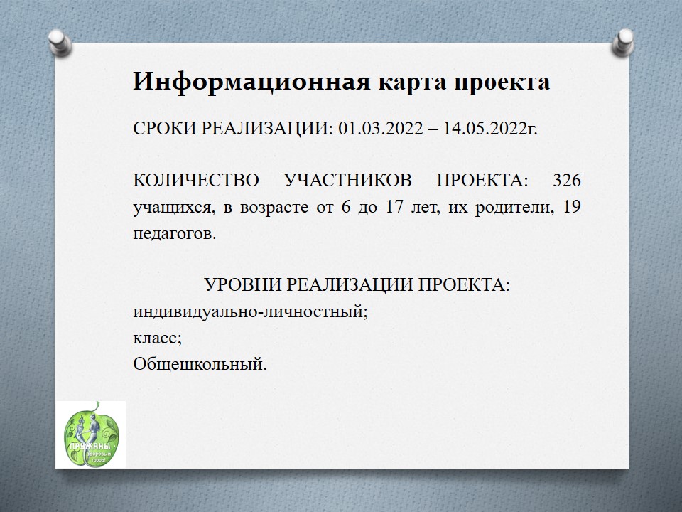 Проект «Здоровое питание с детства — благополучие в будущем» ГУО «Средняя школа №4»