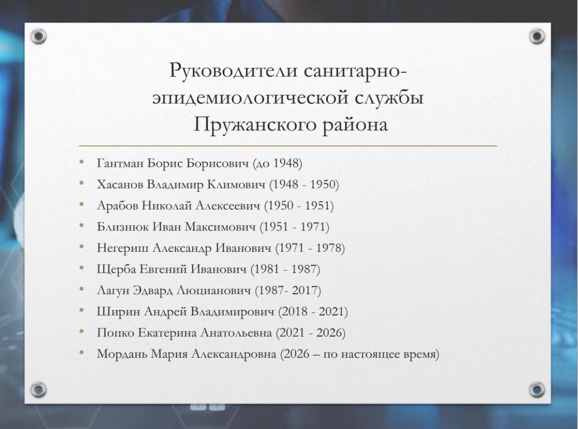 100-летие Санитарно-Эпидемиологической Службы